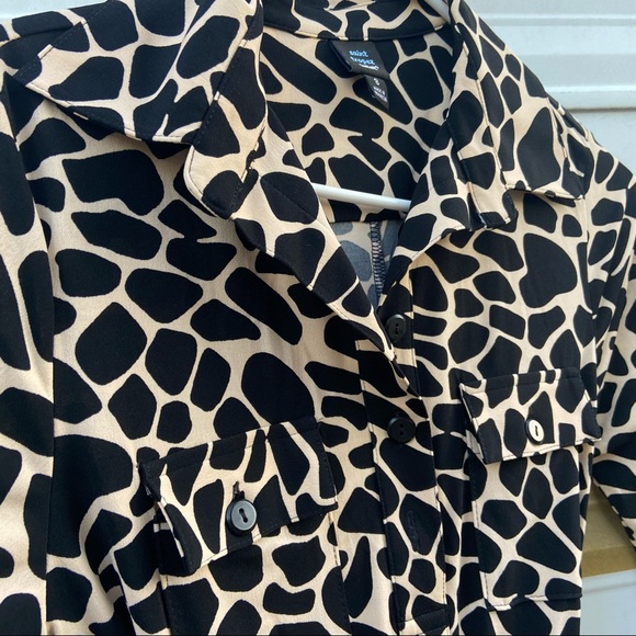 San Tropez Long Sleeve dress animal print cheetah leopard button up collared - Picture 10 of 11
